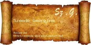 Szende Georgina névjegykártya