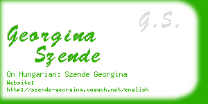 georgina szende business card